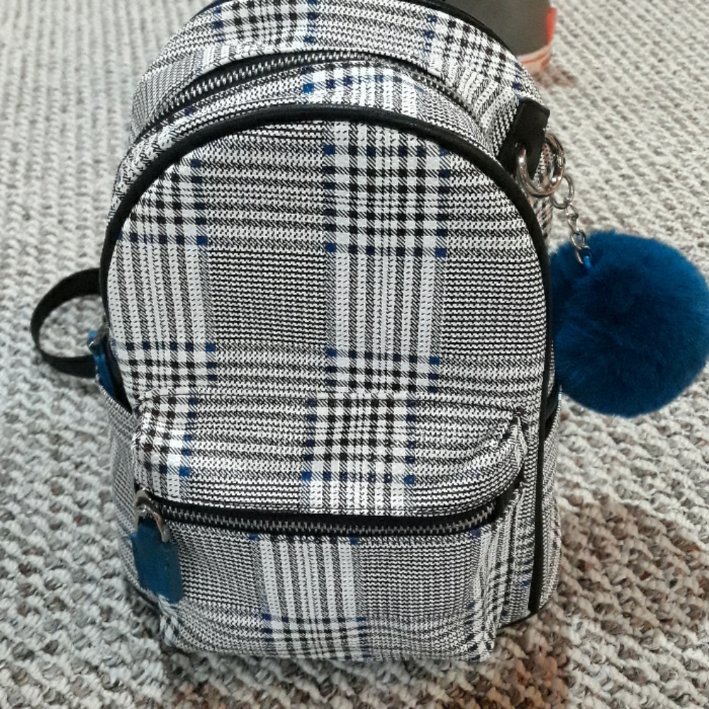 Mini Vinyl Plaid Backpack